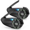 OBEST Interfono Moto Bluetooth,Cuffie Casco per Moto,Mesh 3.0, Supporto per 6 Citofoni di Gruppo Entro 1000 m, Condivisione di Musica, Citofonia, per Ciclismo, Sci