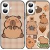Yimctoie 2 Pezzi Cute Animale Cover per Apple iPhone 16 Plus 6.7, Custodia Carino Capybara Cartoon Anime Motivo Aesthetic Pattern, TPU Silicone Protettiva Antiurto Morbido Case,Cartoon