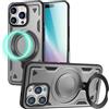 NALIA Custodia Magnetica Robusta per iPhone 16 Pro Max, Grigio Titanio | Guscio Duro, Cuore Morbido, Presa Tattica, Potenza Magnetica & Compatibilità, Basta Dondolii, STORMGUARD