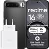 realme 16 5G Smartphone 6+256GB, Black | Batteria 6550mAh, Ricarica Rapida 45W, Display AMOLED 6,57 pollici, 120Hz, Fotocamera AI 50MP, Dimensity 6400 Turbo, IP69