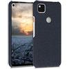 Kwmobile Cover Rigida Compatibile con Google Pixel 4a - Custodia Cellulare Protettiva in Tessuto - Back Cover Case Blu Scuro