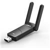 PLERY AX900 Adattatore WiFi USB per PC Bluetooth 5.4 USB WiFi 6 Dual Band | Antenna ad alto guadagno, 5 GHz e 2,4 GHz, 2 x 6 dBi, segnale potente, driver integrato, OFDMA, WPA3