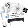 iDPRT MT610 - Stampante termica portatile, formato A4, per viaggi, A4, compatibile con Windows, iOS, Android, 300 dpi monocromatico, per casa, apprendimento, nero