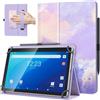 TiMOVO Custodia Universale per Tablet Android 10,1'' con Anello per Penna | Viola di Acquerello, Tutti i Tablet Touchscreen da 9,6-11 Pollici, Cover Leggera e Pieghevole in Piedi, Cinghia a Mano