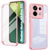 XCYYOO Cover Compatibile con Xiaomi Redmi Note 13 Pro 5G Antiurto Transparent Custodia TPU Anteriore e PC Indietro Protezione Schermo Integrata Doppia Faccia Cover Rugged 360° Protettiva Silicone Case, Rosa
