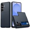 HAONANDE Custodia per Samsung Galaxy A37 con Scomparto Carte Nascosto, Cover Antiurto in PC Rigido TPU Morbido, Custodia Sottile Opaca con Slot Scorrevole, Donna Uomo Blu scuro