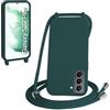WenBaby Cover Compatible con Samsung Galaxy S22 Plus,Cellulare Girocollo Custodia con Cordino TPU Corda Silicone Case Bumper per Samsung Galaxy S22 Plus Custodia, Verde scuro