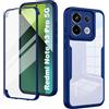 XCYYOO Cover Compatibile con Xiaomi Redmi Note 13 Pro 5G Antiurto Transparent Custodia TPU Anteriore e PC Indietro Protezione Schermo Integrata Doppia Faccia Cover Rugged 360° Protettiva Silicone Case, Blu