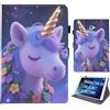 Bemoloon PU Tablet Cover per Samsung Galaxy Tab A 10.1 2016 A6/T580/T585 - Colori Vibranti & Design alla Moda, Anti-Graffio, Sblocco/Standby Automatico, Unicorno dei Sogni
