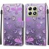 KENHONER Custodia per Xiaomi 14T, fiore | Portafoglio Pelle PU, Magnetica, Resistente Agli Urti, Scomparto Carte Credito, Pieghevole, Flip Libro, Motivo