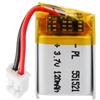 Sunkoo Batteria LiPo 3,7 V 120 mAh 551521 con cavo JST, batteria ricaricabile ai polimeri di litio per altoparlanti Bluetooth, progetti fai da te e dispositivi elettronici