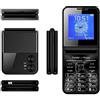 Cuifati Cellulare per Anziani con Flip Sbloccato con Doppio Schermo, Tasti Grandi 2G Flip Phone per Anziani, Tasto Rapido Dia, Suono Chiaro e Forte, Torcia a LED Incorporata, 4 Schede