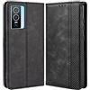 MOJIA Cover per Vivo Y76 5G / Y76s, PU Custodia Antiurto Resistente ai Graffi, Custodia Flip Portafoglio per Telefono con Supporto e Slot per Schede. Nero