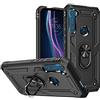 Jiajihua Custodia Compatibile con Motorola Moto One Fusion Plus [Hard PC+TPU] Cavalletto magnetico 2 in 1 per auto Black