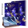 KEDBBAO Custodia per iPad mini 8 2026 da 8,7 pollici, farfalla diamantata | Custodia a portafoglio in pelle PU con supporto per penna e funzione leggio