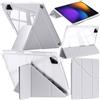 A-BEAUTY Custodia Compatibile con Xiaomi Pad 8 / Pad 8 Pro 2025 11,2 Pollici/Xiaomi Pad 7 /Pad 7 Pro 2024 con Portapenne, Cover Trasparente Antiurto, Supporto Trifold 6 in 1 a Forma di Y, Grigio