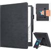 Caweet Custodia per Pocketbook InkPad One da 10,3 (modello 2026), Nero | Cover in pelle PU di alta qualità con supporto pieghevole, vano per schede e tracolla a mano
