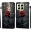KENHONER Custodia per Xiaomi 14T, fiamma rosa | Portafoglio Pelle PU, Magnetica, Resistente Agli Urti, Scomparto Carte Credito, Pieghevole, Flip Libro, Motivo