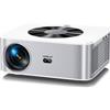 HORLAT Proiettore HORLAT supporta 4K, Full HD 1080P Wifi 6 e Bluetooth zoom 50% proiettore portatile,videoproiettore per T4V Stick/Home Theater