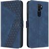 OKZone Cover per OPPO A5 2020/A9 2020/A11/A11X, Custodia a Libro in Pelle Protettiva Folio Portafoglio con Chiusura Magnetica e Slot per Carte Wallet Case Flip Antiurto Cover (Blu)