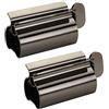 UDQYQ Spremi-dentifricio - Spremiagrumi in metallo in acciaio inox tubo strizzatore UDQYQ dentifricio supporto sedile stand (2 pezzi)