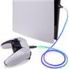 oCreon Cavo USB - Compatibile con PlayStation 5 e Xbox - Cavo di ricarica e dati con LED
