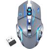 Fesjoy Mouse da gaming Fesjoy Thunder Wolf Q13, wireless, con tasti silenziosi, tastiera meccanica retroilluminata