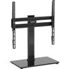 Merkloos Supporto TV universale - Regolabile in altezza - Orientabile - Per schermi da 26-55 pollici - Massima compatibilità VESA 400x400 mm - Design robusto con vetro temperato - Supporto per televisore