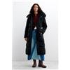 Desigual, cappotto imbottito lungo, Donna, Poliuretano, Nero, L