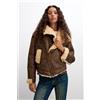 Desigual, cappotto double face in pelliccia di agnellino, Donna, Marrone, L