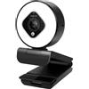 LogiLink Webcam FHD 76° Microfono Dual Autof. Supporto Treppiede Anello LED