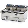 Maxima Friggitrice Maxima 9365011 - 2 x 16L - 2 Cestelli - con Rubinetto di Scarico