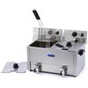 Maxima Friggitrice Maxima 9300416 - 2 x 8L - 2 Cestelli - con Rubinetto di Scarico