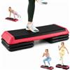 KOMFOTTEU Step Fitness da Aerobica con 4 Blocchi, 108,5x41x10,5 cm | Piattaforma Step con 3 Livelli di Regolazione dell'Altezza, Pedana in Plastica Antiscivolo, per Casa Palestra e Ufficio