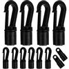 Operitacx 12 Pezzi Gancio Terminale per Corda Elastica Bungee, Accessorio | Resistente ad Acqua e Corrosione, per Canoa e Cordage, Set Terminale
