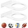 Asixxsix Supporto per Montaggio a Parete in Acrilico | Può Contenere Palloni da Basket di Taglia 3-9, Calcio, Football, Pallavolo, Bordi Curvi Che Impediscono lo Scivolamento,