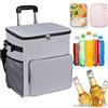 Generic Ghiaccio Cooler con ruote Soft-Sided Ice Chest | Carrello trolley con manico a tenuta stagna 35L borsa termica per viaggi, picnic, shopping, patio, spiaggia all'aperto