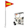 Generic Bandiera retrattile impermeabile riflettente per rimorchio bici | Bandiera con striscia riflettente per bambini adulti scooter sedia a rotelle golf cart moto