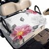 Generic Coprisedile Golf Cart Fiori Rosa e Grigi 130x79 cm | Poliestere Traspirante