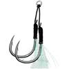 Gierzijia 5 pezzi doppi ami da pesca in acqua salata per esche verticali Jigging, ganci di assistenza per lenta e veloce, ami da pesca a doppia assistenza