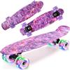 CLYCTIP Skateboard completo da 55,9 cm con ruote lampeggianti colorate e cuscinetti ABEC-11 per bambini, ragazzi, ragazze, principianti