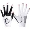 UDHSNJZG Guanti Golf 1 paio di guanti da golf donna Guanti elastici antiscivolo Patchwork for mano sinistra destra