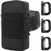 MUCHER Molle - Marsupio tattico EDC Utility Fanny Pack, extra con 3 ganci, per attività all'aperto, escursionismo, caccia, campeggio, allenamento (nero)