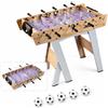 HOMASIS Calcio Balilla con 22 Giocatori, 8 Aste, 4 Palline e Segnapunti | Mini Biliardino con Gambe Rimovibile, Gioco Interattivo per 2-4 Aduti e Bambini, Tavolo da Calcetto Balilla in Legno