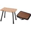 ZWWAAZHF Sgabello da tavolo pieghevole 2 in 1, pratico, cachi | Lega di alluminio pieghevole piccola sedia, pratico tavolino leggero, campeggio picnic pesca barbecue