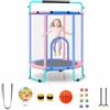 HOMASIS 6 in 1 Trampolino Elastico per Bambini | Tappeto Fitness da Salto per Interno e Esterno, con Altalena, Canestro, Bersaglio Freccette, Anelli e Sbarra da Ginnastica