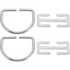 VILLFUL 2 Set Anello a D per Cintura zavorra in Acciaio Inox Argento | Compatibile con fettuccia da 51 mm e 2 pollici, regolazione rapida, resistente alla corrosione, fermacinghia antiscivolo per