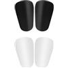 Werownsgso 4 pezzi Mini parastinchi per calcio, accessori aggiuntivi per allenamento 10 x 6 cm Shin Pad, colore bianco, nero