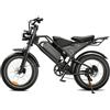 MUXIN DK400PRO electric bike is equipped with a removable 48V 18.2Ah battery and 20×4-inch full-suspension off-road tires.