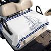 Generic Coprisedile Golf Cart Navy Blue Sailboat Nautico 130x79 cm | Poliestere Traspirante